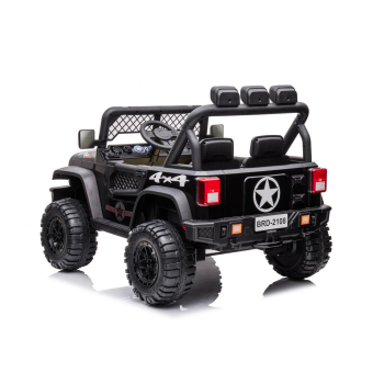 Autko terenowe Geoland Power dla 2 dzieci Czarny + Pilot + Silniki 2x200W + Bagażnik + Radio MP3 + LED